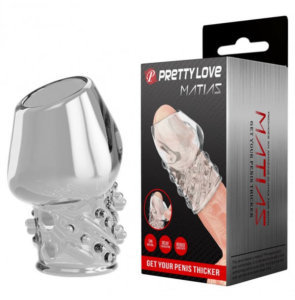 PRETTY LOVE - MATIAS Glans Exposed Penis Sleeve (Transparent)